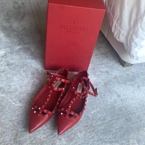 Valentino rockstud caged ballet flats 38